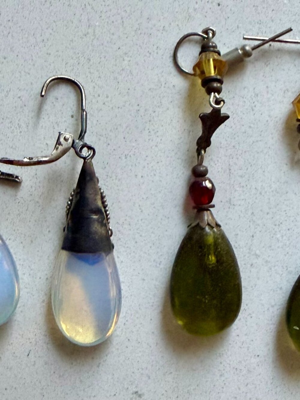 VTG Earring Bundle: Silver Opalite Goth & Antique Brass Whimsigoth Pairs